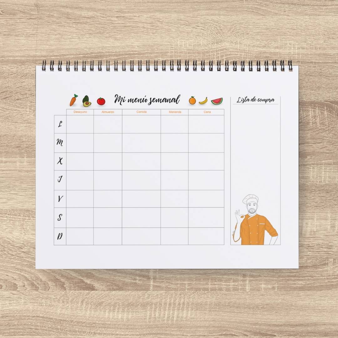 Planificador semanal «Mi menú» (cocinero)